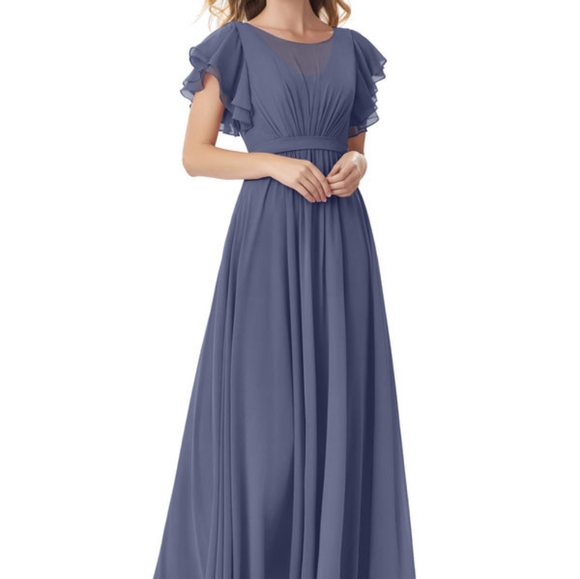 Azazie Dresses & Skirts - Azazie Daphane Stormy Blue Wedding Bridesmaid